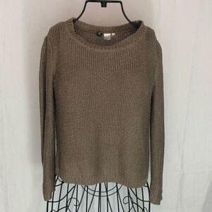 DIVIDED taupe open weave sweater size 6